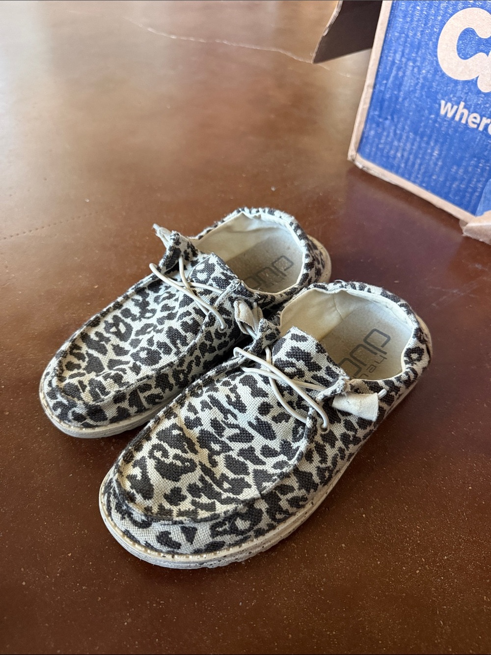 Hey Dude Women's Moccasins - Black & White Leopard Print